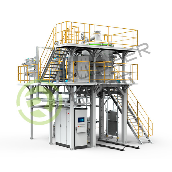 Forno CVI a carbonio pirolitico verticale di grande dimensione carico superiore/inferiore con temperatura di lavoro massima di 1300 °C